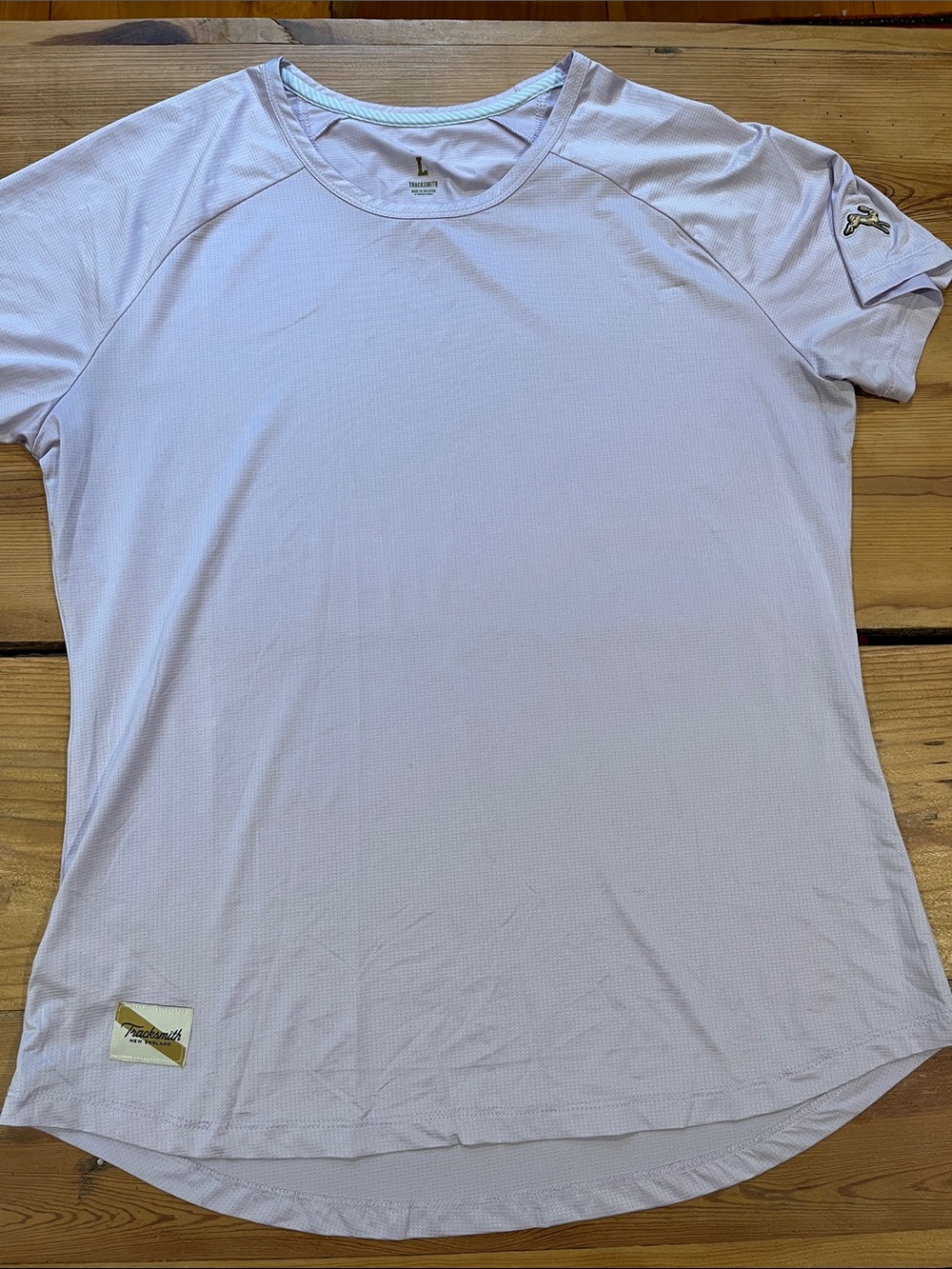 TRACKSMITH Women's L Lavender Purple Athletic Running Shirt SS Top Session Tee